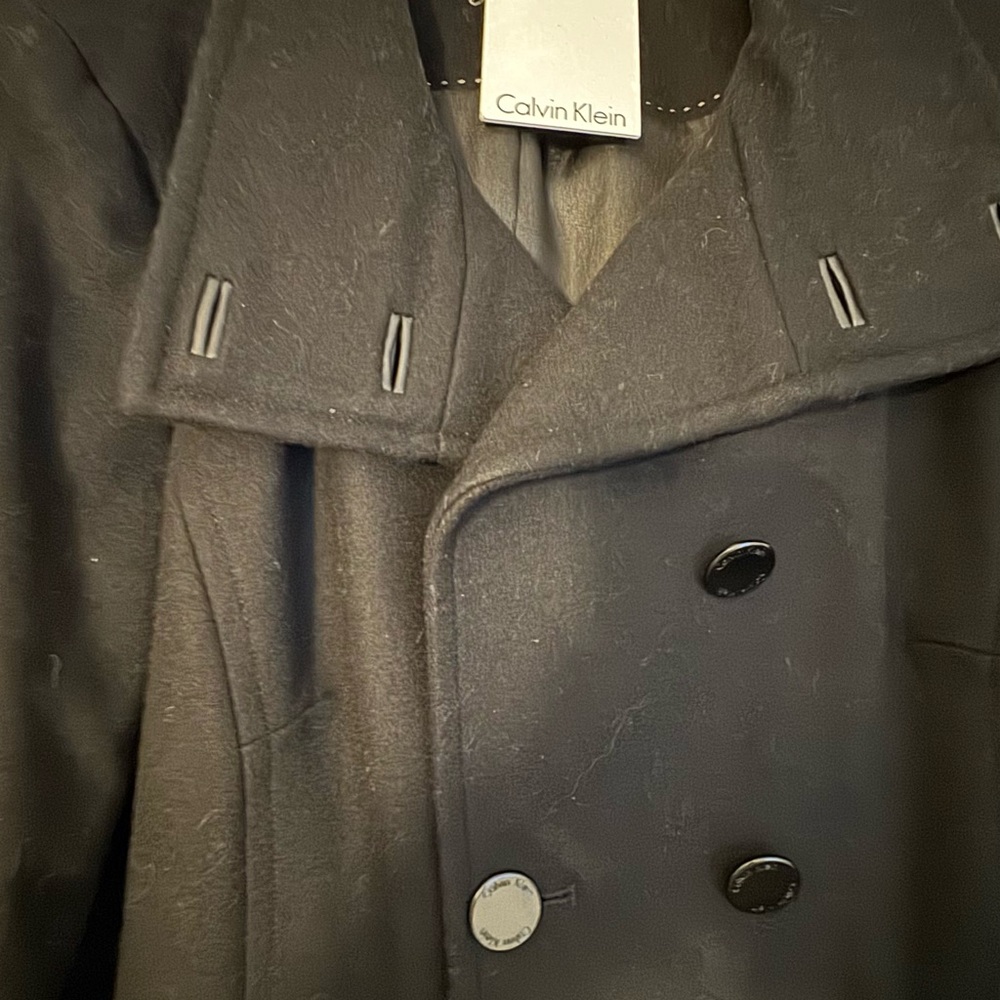 Calvin Klein Black Double-Breasted Coat - Picture 3 of 8